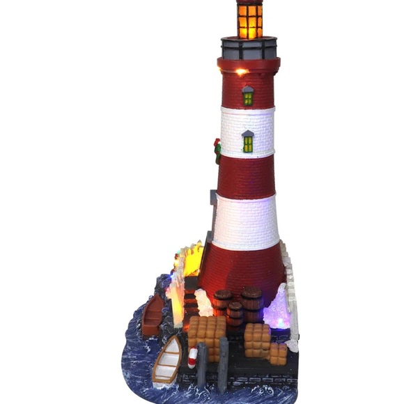 Top Treasures Christmas Village Light House Pre-lit Musical Frgurine NIB - Picture 2 of 7